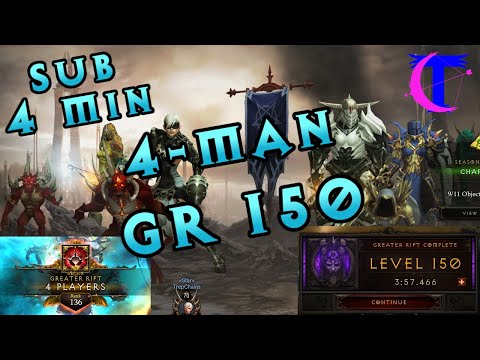 Diablo III Season 25 - sub 4-minute 4man GR 150