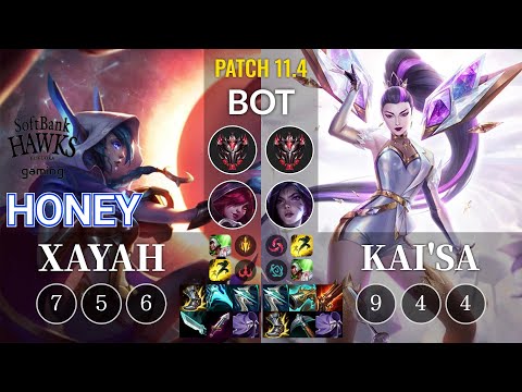 SHG Honey Xayah vs Kai'Sa Bot - KR Patch 11.4