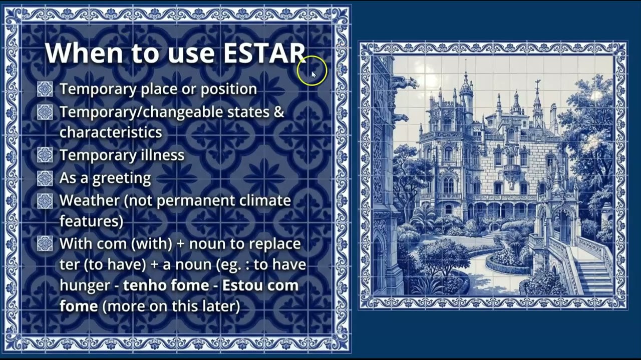 "Estar" and it's uses