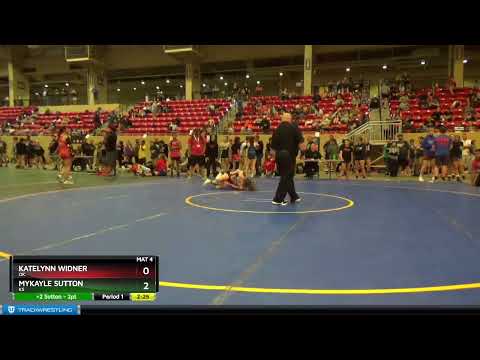 100 Lbs Cons. Round 2 - Katelynn Widner, OK Vs Mykayle Sutton, KS 196e