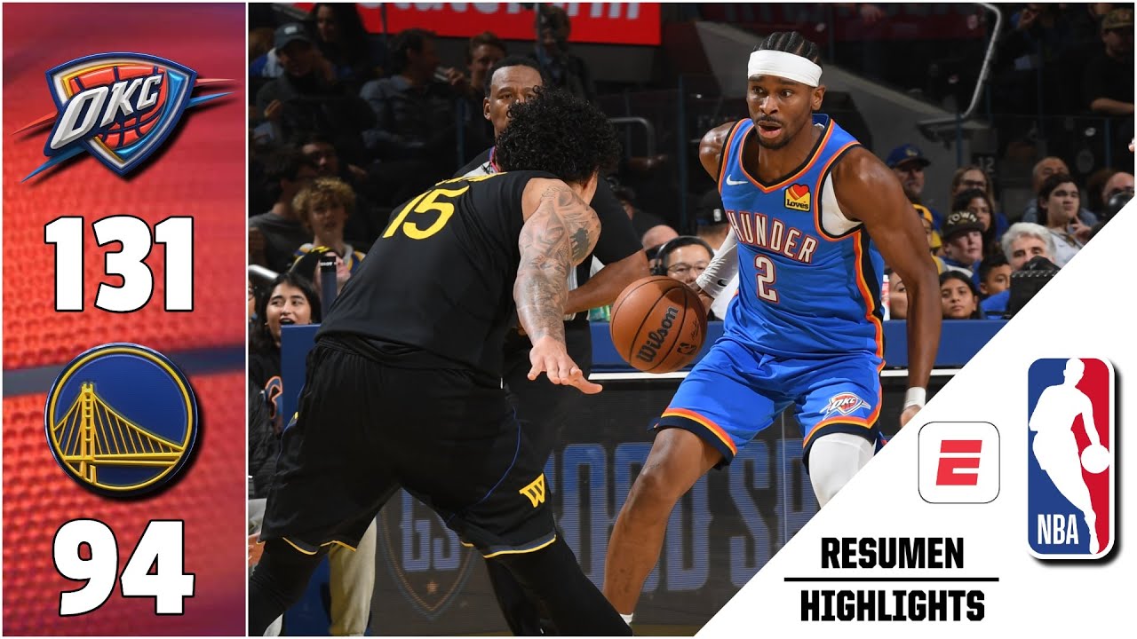 APLASTANTE VICTORIA del THUNDER 131-94 vs WARRIORS. Shai Gilgeous-Alexander figura del triunfo | NBA