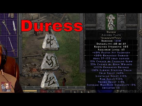 Diablo II Resurrected  Rune Words - Duress (Shael Um Thul)