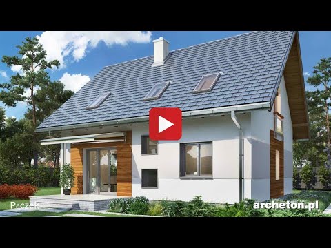 Projekt domu Pączek - archeton.pl - z poddaszem użytkowym 146,1 m2