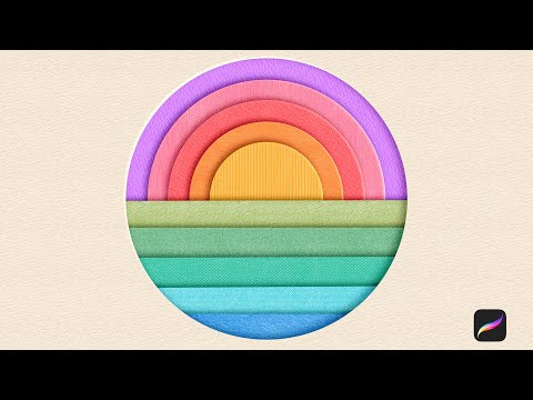 Procreate Tutorial: Simple Geometric Paper Cut Landscape