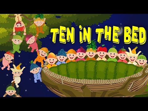 Dez na cama canções educativas rima para crianças poemas infantis Nursery Rhymes Ten In The Bed