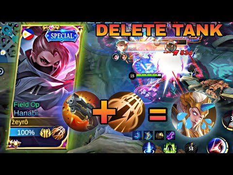 HANABI BEST BUILD TO DELETE TANK HYLOS! WHAT AN INTENSE BATTLE! -   Mobile Legends Bangbang