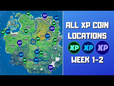 All XP Coins Locations in Fortnite Season 4 Chapter 2 (Green, Blue, and Purple)! - Week 1-2