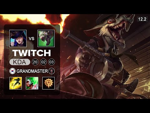 Twitch ADC vs Caitlyn - KR Grandmaster - Season 12 Patch 12.2