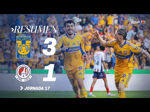 TIGRES 3-1 ATLÉTICO DE SAN LUIS J17 | Los Tigres remontaron en busca del liderato | Apertura 2025