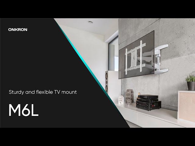 Support TV Mural Onkron M6L-B pour Écrans 40"-75" jusqu'à 45,5 Kg Noir video