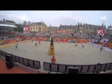 Nummerdor and Varenhorst vs Hyden and Bourne WK Beachvolleyball 2015 The hague
