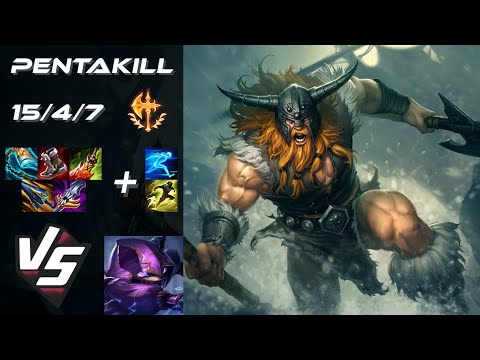 TOP Olaf vs Kennen [PENTAKILL] - NA Grandmaster Patch 26.1