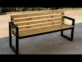 Modern Outdoor Bench |steel & wood|