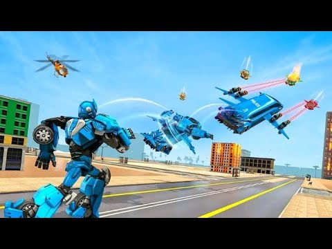 Flying Limo Robot Car Transform | Police Robot Game
