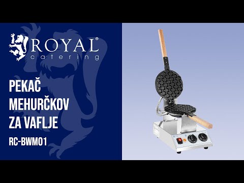 videoposnetek - Aparat za izdelavo vafljev - 1415 W - Royal Catering - 50 - 250 ° C - časovnik: 0 - 5 min