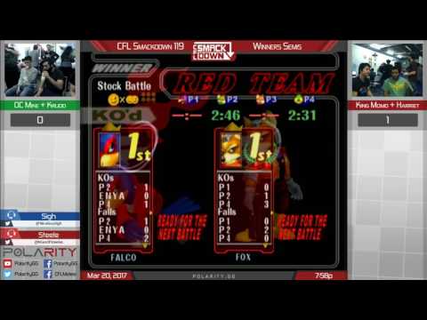 CFL Smackdown 119 Melee - OC Mike + Krudo vs King Momo + Harriet - Doubles Winners Semis