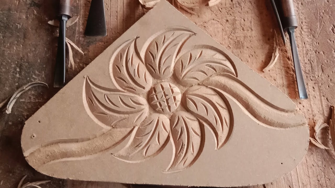 Flower wood carving for beginners flower work jk wood carving