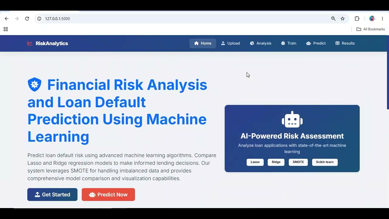 Financial Risk Analysis and Loan Default Prediction Using Machine Learning