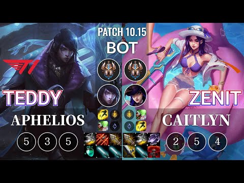 T1 Teddy Aphelios vs HLE Zenit Caitlyn Bot - KR Patch 10.15