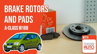 Youtube thumbnail of video "How to replace the front brake discs and pads A-Class W168 🚗"