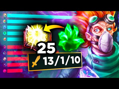 i accidentally ran Nasus runes on Singed and this happened...