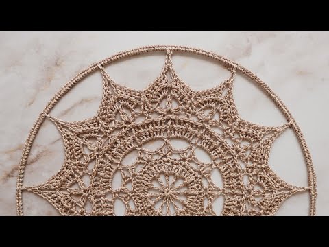 crochet dreamcatcher mandala, mini mandala