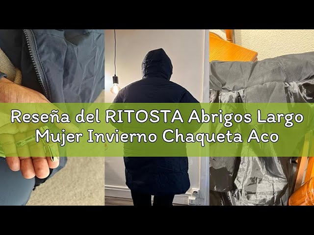 Vídeo relacionado con RITOSTA Abrigos Largo Mujer Invierno Chaqueta Acolchada Gruesa Parka con Capucha Abrigo Plumas Chaqueta de Plumón Chaqueta Cálida de Algodón a Prueba de Viento con Cremallera Bolsillos (Caqui,XXL)