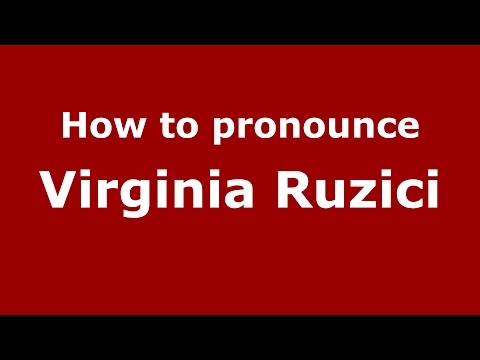 How to pronounce Virginia Ruzici (Romanian/Romania)  - PronounceNames.com