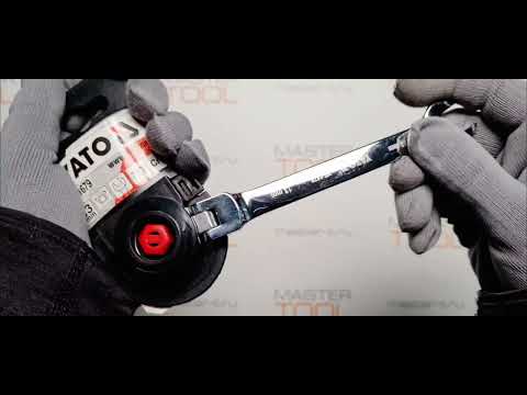 Ключ ріжково-накидний YATO з тріщаткою та шарніром : CrV, М= 13 мм, L= 180 мм [10/50/100]