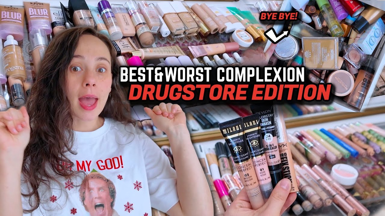 MAJOR DRUGSTORE MAKEUP COLLECTION! FOUNDATION, CONCEALER, POWDERS, PRIMERS! LET'S DECLUTTER