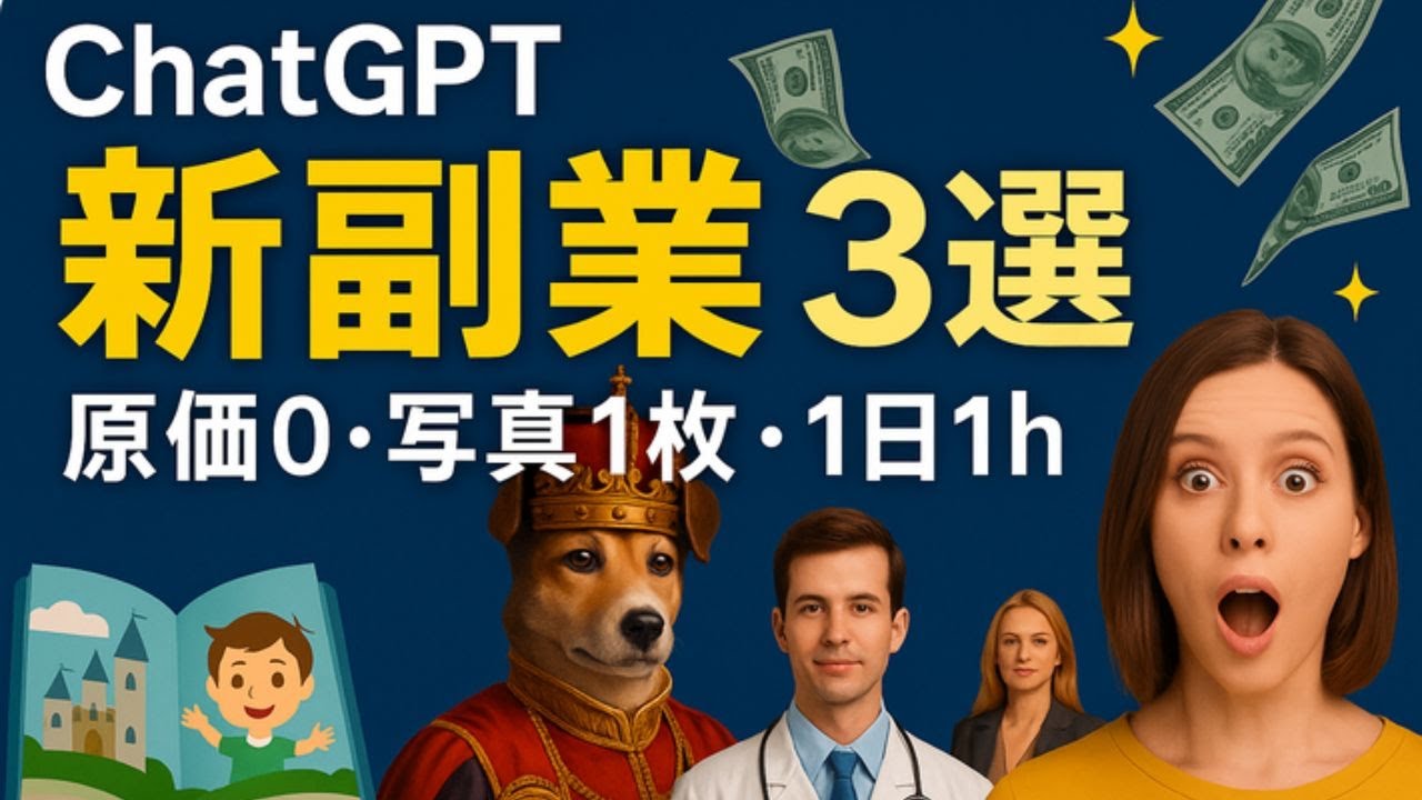 写真1枚が“高単価商品”に化ける—ChatGPT発・穴場副業3選【原価0／1日1h】【ゼロから副業!在宅ワークちゃんねる】