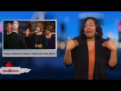 Pence swears in Doug Jones and Tina Smith (ASL - 1.3.18)