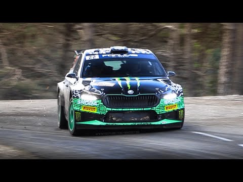 2023 Škoda Fabia RS Rally2 at WRC Monte Carlo 2024: Start, Turbo Chirping & Engine Sound!