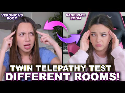 Twin Telepathy Test in Different Rooms! *kinda creepy* - Merrell Twins
