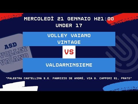 21/01/2026 | Under 17 | PVP VOLLEY VAIANO VINTAGE vs VALDARNINSIEME | Giornata n. 1 GDP