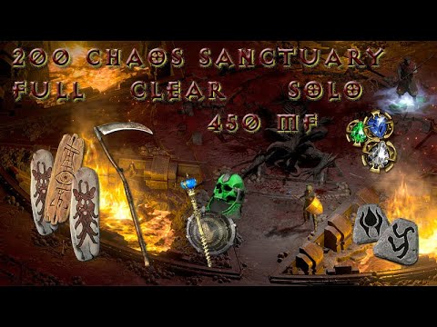 Lucky 200 Chaos Sanctuary Diablo FULL Clear / Solo 450MF Sorc / Diablo 2 Resurrected - B.net