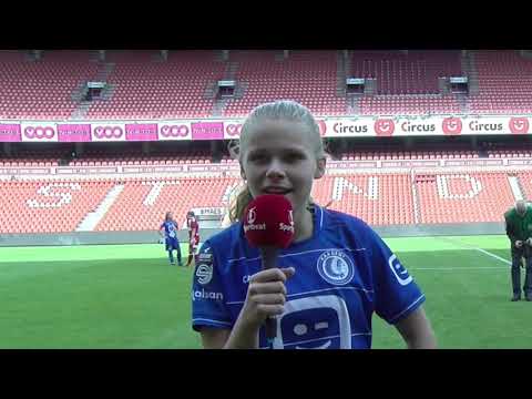 Interview KAA Gent speelster Lore Jacobs na de wedstrijd bij Standard de Liège in de Scooore SL