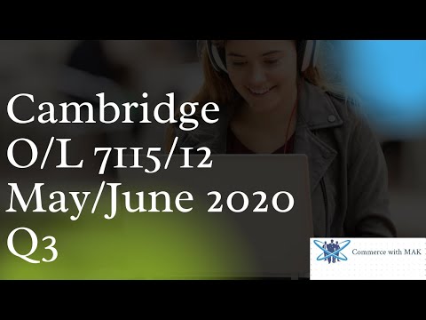 7115/12 May June 2020 Paper  1 - Question 3 - Cambridge O/L - Business Studies