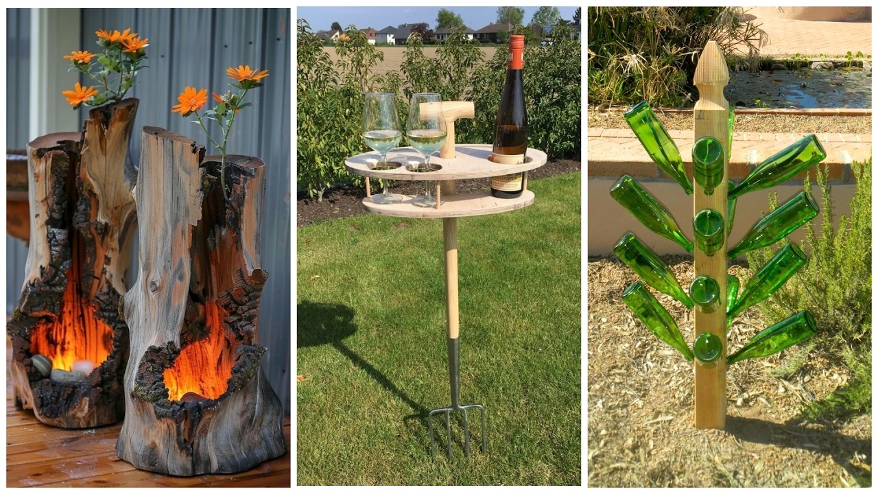 ♻️ Think this is trash? 🪚 Watch how it turns into garden and backyard decor!