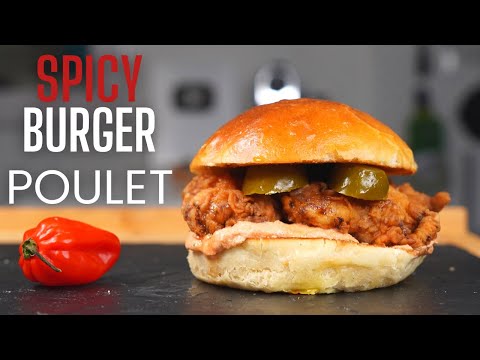 Burger épicé au poulet frit