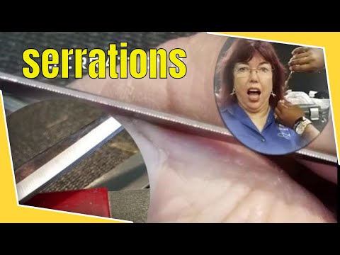 How to put serrations on a beauty shear