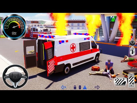 Ambulance Van Emergency Driving 2024 -  Helicopter Rescue Flight Simulator 3D - Android Gameplay