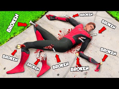 Breaking EVERY BONE As SPIDERMAN In GTA 5! (Mods)