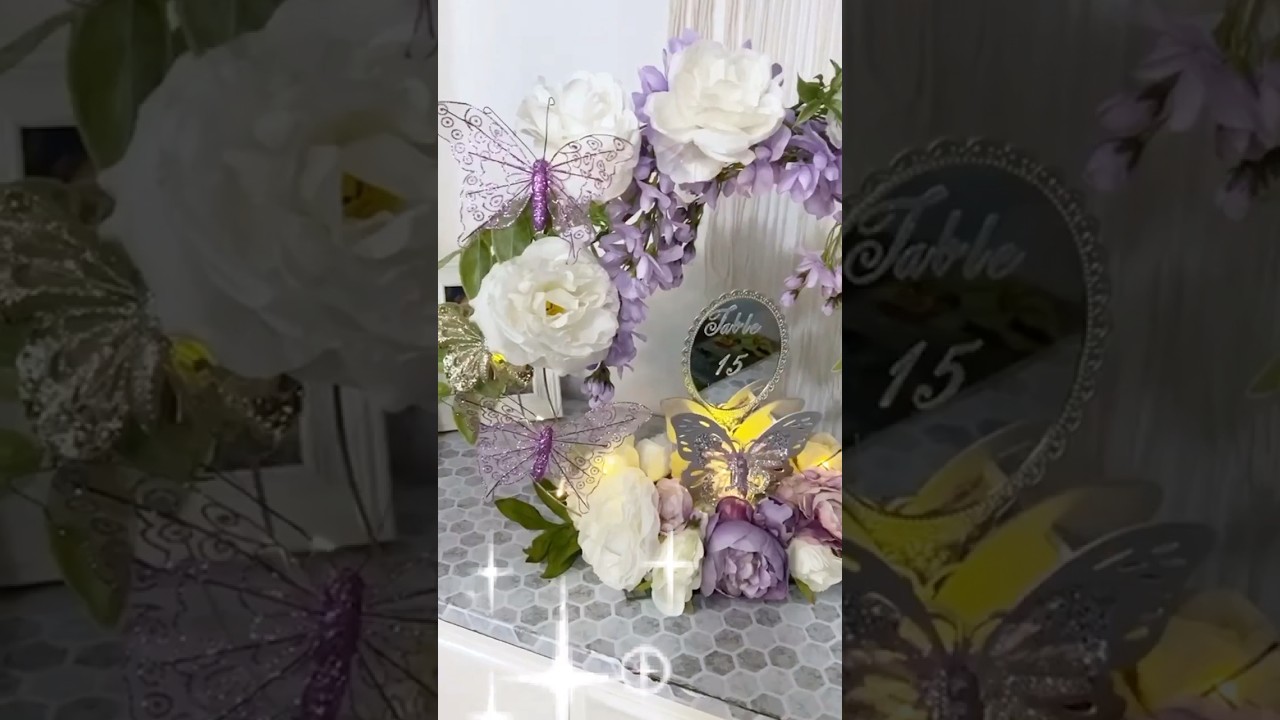 Diy #quinceañera centerpieces idea💡Love the butterfly decoration!!!😝✨ #diycenterpiece #diy #shorts