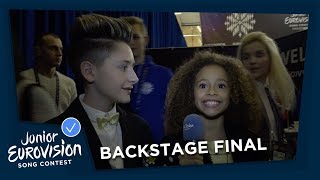 Backstage during the final of Junior Eurovision Song Contest 2018