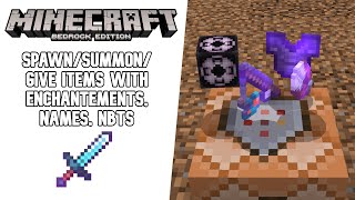 Summon/Give Items with Enchantments, Names, NBTs! Minecraft Bedrock Edition!!!