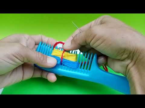 DIY/ Woolen flower using comb/ Flower design/ Hand embroidery/ Charito