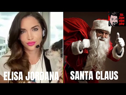 Elisa Jordana sits on Santa's lap
