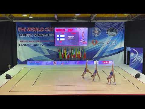 World Cup Aerobic Gymnastics Cantanhede 2022 Trio Finland HUKKANEN Nea, OLLILA Auli, VAHTERISTO Lumi