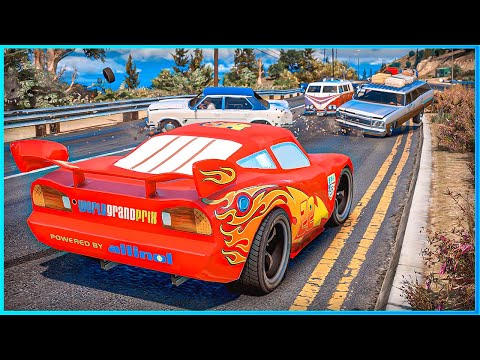 *CRAZY* Cars Lightning McQueen Crashes Ep.95 – GTA 5
